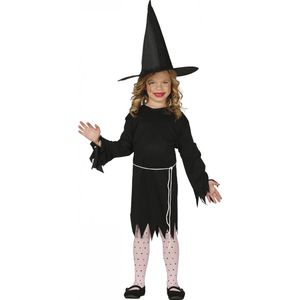 Fiestas Guirca - Klassieke heks - meisjes 7-9 jaar - Carnaval Kostuum voor kinderen - Carnaval - Halloween kostuum meisjes