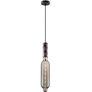 Home Sweet Home hanglamp roest Saga Tube - hanglamp inclusief LED lamp G78 - dimbaar - pendel lengte 100 cm - inclusief E27 LED lamp - rook