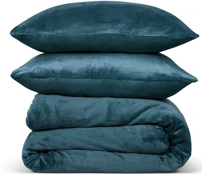 PHLOX Dekbedovertrek Flanel Fleece - Eenpersoons 140x220 cm + 1 Kussensloop - Zacht & Huidvriendelijk - Petrol