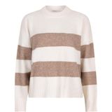 Esqualo Dames trui ecru (Maat: XS) - Streep - Halslijn: Ronde hals,