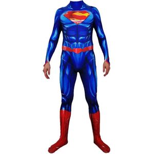 Superheldendroom - Superman met cape - 140 (8/9 Jaar) - Verkleedkleding - Superheldenpak