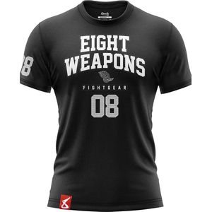 8 WEAPONS Muay Thai T-Shirt Team 08 Zwart Wit maat M