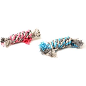 Duvoplus - Speelgoed Voor Dieren - Hond - Knoop Katoen Dummy 13cm Blauw/roze - 1st