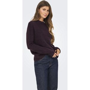 Only - ONLCAMILLA O-NECK L/S - Gebreide Trui - Winetasting - Regular Fit
