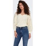 Only ONLBINA YRSA LACE VN TOP - Creme Beige