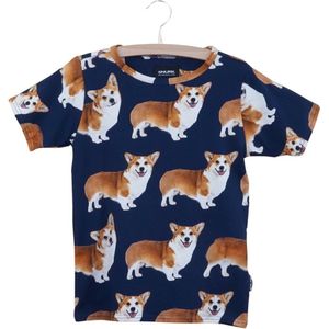 Snurk Corgi Navy T-shirt en Korte broek set Kinderen - Maat 128