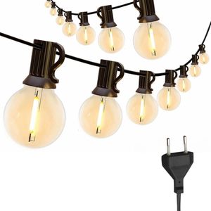 JPro Edison 25 Warm LED Lichtsnoer Buiten op Netstroom 7,5 meter Tuinverlichting Warm Wit - Buiten Lichtslinger Waterdicht en Energiezuinig- 25 LED Lampen Tuin Verlichting Met Stekker - 7,5+0,2m