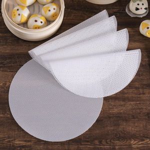 8 stuks Siliconen Stoommat - 32 cm - Herbruikbare - Bakmatten - Met antiaanbaklaag - stoompapier - Voor knoedels, broodjes, Dim Sum - Rond - Wit