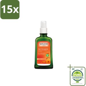 15 x WELEDA - Massageolie Sport - Arnica - 100 ml - Grootverpakking - Sportmassage - Spierpijn - Spierherstel - Arnica - Massageolie
