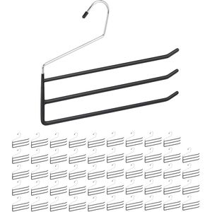 Relaxdays 50x broekhangers antislip - kledinghanger voor meerdere broeken - kleerhanger