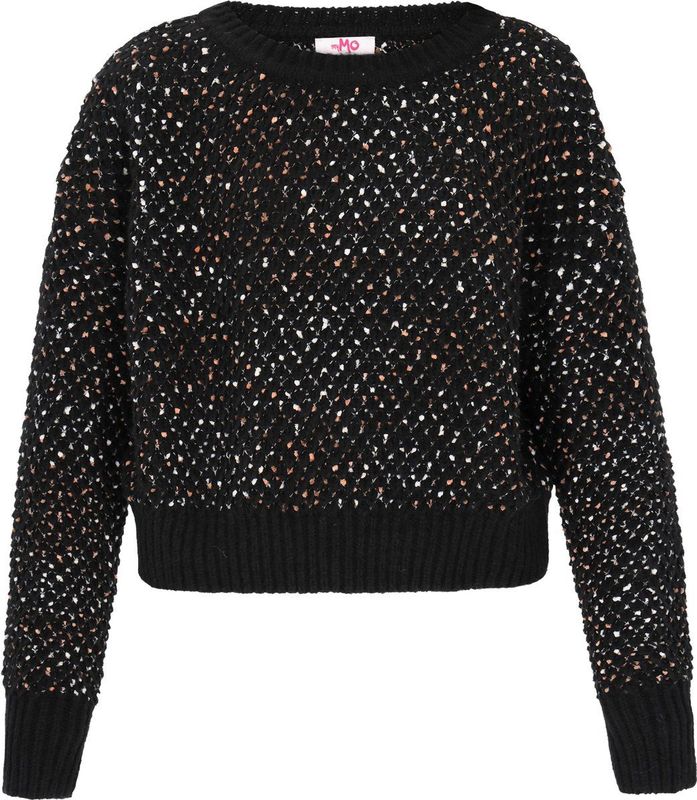 MYMO - Trui - Zwart - Geribbeld Gebreid - Lange Mouw