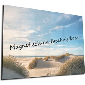 Designglas Whiteboard - Gehard Glas - Magneetbord - Memobord - Magnetisch - Krasbestendig - Frameless - 60x90 - Strand