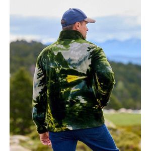 ATLAS FOR MEN - Fleecevest - Ultracomfortabel en Warm - Fleece met Ritssluiting en Print - Opstaande Kraag - Ideaal voor Winter, Reizen en Wandelen - Verkrijgbaar in Grote Maten van M tot 5XL - L