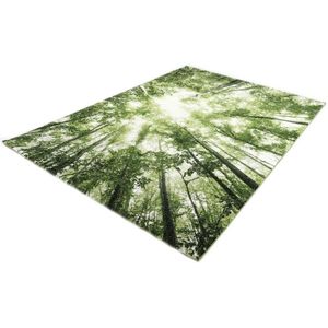 Merinos Bomen Desing Vloerkleed - Belis - 22103-40 Groen - 200x290 cm