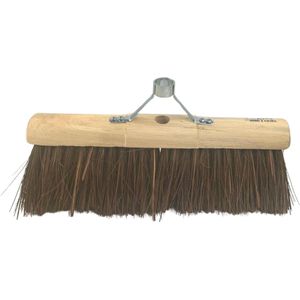 Synx Tools Gemeente bezem 45cm met steelhouder zonder steel - bezems - buiten bezem - Harde haren/Veger - Ronde kop - Gemeentebezem