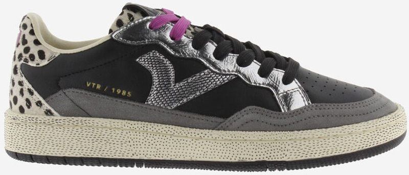 Victoria - Dames Sneakers - Zwart - Leer - Suéde