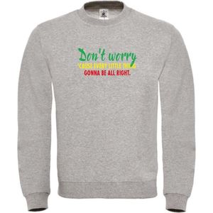 Sweater Grijs M - Don't worry - soBAD. | Sweater unisex | Sweater mannen | Sweater dames | Voetbal