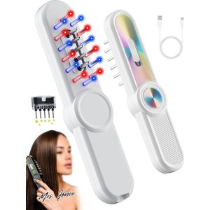 Mrs. Jones Elektrische hoofdmassage hoofdmassage IPX7 waterdicht met 19 massagekoppen en 3 massagemodi borstel 2-in-1 haarolie applicator fles haarscalp massager haarmassageborstel voor peeling streep haarverzorging streep gezondheid .