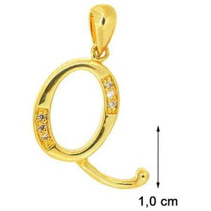 Blinx Jewels Vergulden Hanger Letter Q Steentjes Zirkonia