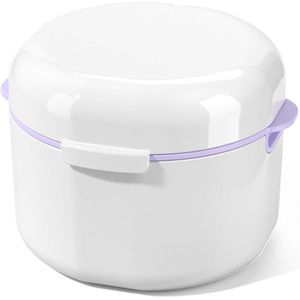 Gebitsbakje - 1 Stuk - Beugels Box - Polypropyleen - Beugelbakje - Kunstgebitreiniging - Beugeldoosje - Bakje - Kunstgebit - Gebittenbakje - Geschikt Voor Beugel,Kunstgebit - Gemakkelijk Mee Te Nemen - 9,6 X 8,8 X 7,7 cm - Wit