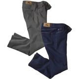 ATLAS FOR MEN - Set van 2 regular Stretch jeans - Heren - Verkrijgbaar in grote maten - W32