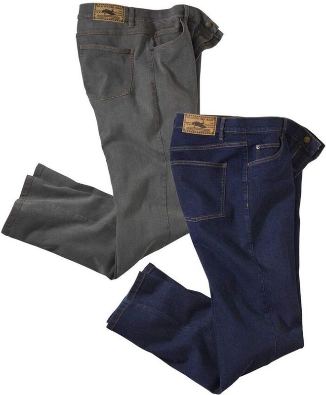 ATLAS FOR MEN - Set van 2 regular Stretch jeans - Heren - Verkrijgbaar in grote maten - W32