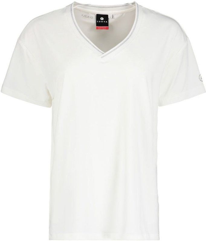 Luhta - Hinkabole - T-shirt - Wit - Korte Mouwen - V-hals