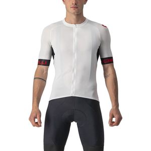 Castelli Fietsshirt Korte Mouwen Heren Wit Zwart - ENTRATA VI JERSEY IVORY LIGHT BLACK RED-XL