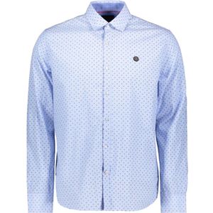Twinlife Heren A Fil Allover Print - Overhemden - Wasbaar - Ademend - Blauw - XL