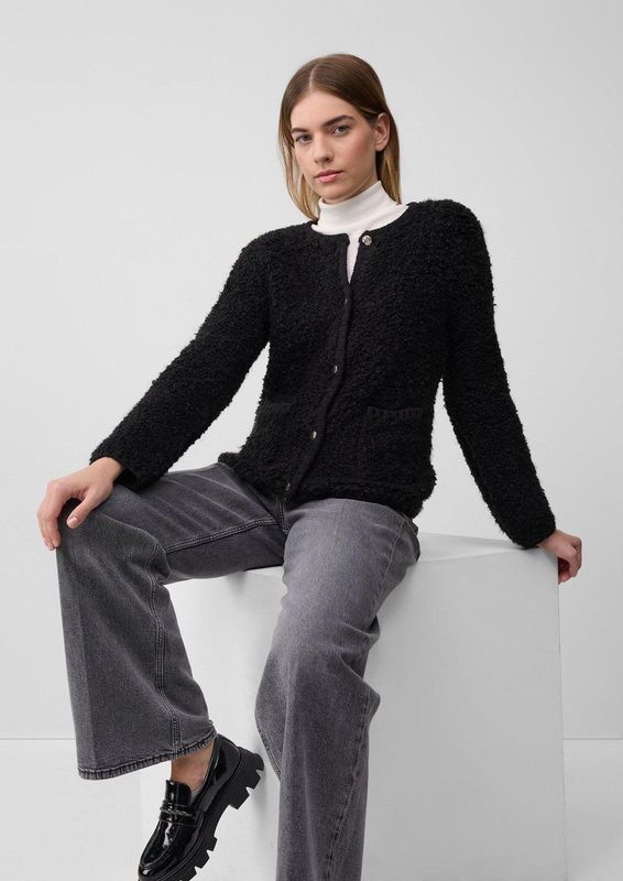 Vest - Bouclé - Alpaca/Wolmix - Met Knoopsluiting en Opgestikte Zakken