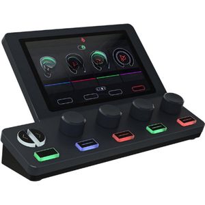 Mix Audio-Interface Maken - Windows USB-C Audiomixer Voor Content Creators - Volumeregeling Voor Twitch & YouTube Streaming - Donker