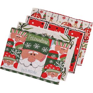 Kerst Placemats Kerst Tafelkleed Kerst Tafeldecoratie Kerst tafellaken Kerstdecoratie Kerstversiering 4 Stuks - Duurzaam