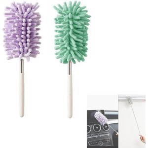 Telescopische plumeau - stofverwijdering - set van 2 - microvezel - roestvrij staal