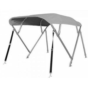 BREG Biminitop | RVS 4-boogs | Breedte 264 <> 283 cm - Hoogte 137 cm - Grijs doek