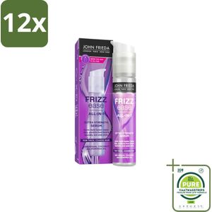 John Frieda – Serum – Frizz Ease Extra Strength – Anti-pluis en gladmakend – 50 ml - Voordeelverpakking - 12 stuks - Anti-pluis serum - Pluisvermindering