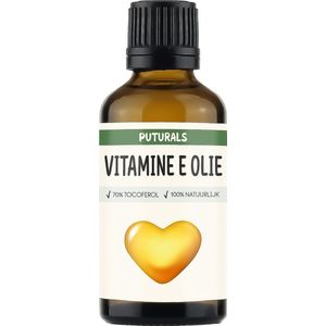 Vitamine E Olie 100% Natuurlijk & Puur - 50ml - Tocoferol 70% - Vitamine E Olie voor Gezicht, Huid en Haar - Geschikt voor Droge Huid, Rimpels en Littekens - 100% Natuurlijke Antioxidant