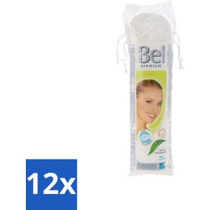 12 x Hartmann Bel - Wattenpads Premium Klein Rond - 75 stuks per verpakking - Biologische Wattenschijfjes - Katoenen Wattenschijfjes - Make-up Remover - Gezichtsreiniger - Biologische Verpakking