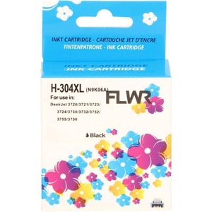 FLWR - Inktcartridge / 304XL / Zwart - Geschikt voor HP