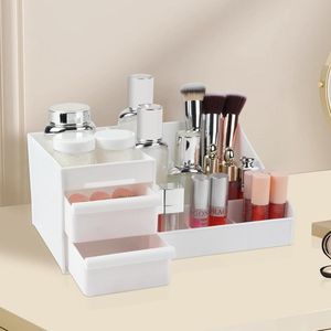 Make-up Organizer met 2 Lades – Stofdichte Cosmetica Organizer met 6 Vakken voor Sieraden, Kwasten, Lipsticks en Crèmes