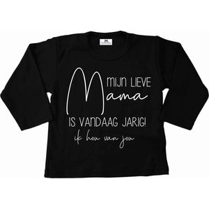 Shirt kind-Hoera mijn lieve mama is vandaag jarig-Maat 92