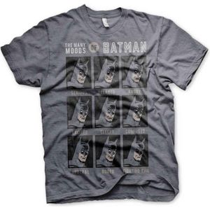 DC Comics Batman Heren Tshirt -XL- The Many Moods Of Batman Grijs