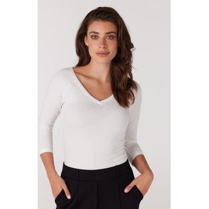 Jansen Amsterdam Dames T'shirt 2W Wit Lindy 3/4