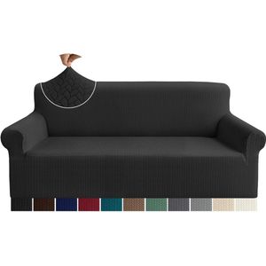 Jacquard Sofa Cover - Tarweoren - 3 Sizter - Zwart