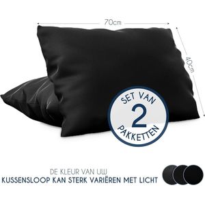 Kussensloop 40x70 Zwart Microvezel OEKO TEX door - 100% Polyester - Kussenslopen Comfortabele Hypoallergene