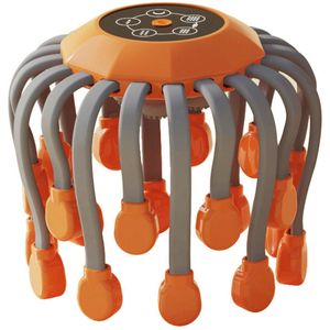 Hoofdmassager voor migraineverlichting met muziek, hoofdpijnmassager voor migraine met 20 vibrerende punten, elektrische hoofdmassager voor de hoofdhuid, hoofdhuidmassagetool, stressrelax (oranje, standaard)