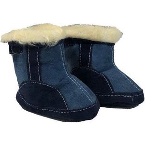 La Petite Couronne Babylaarzen Suedine Klittenband Navy Maat 18/19