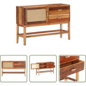 The Living Store Dressoir - Gerecycled hout - 118x30x76cm - Met 1 deur en 2 lades