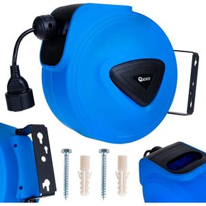 GEKO Automatische haspel verlengkabel - 15m + 1.5m - Wandmontage - Flexibel en duurzaam