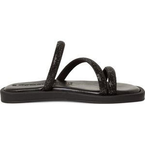Tamaris - Core - Muiltjes - Black - Textiel - Sleehak