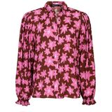 Ydence - Alyssa Ws2552 - Blouse - Bruin - Bloemenpatroon
